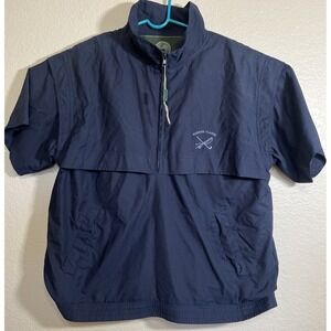 Weatherproof Blue Short-Sleeved Pullover Jacket Rainbow Classic Fish, Golf Large